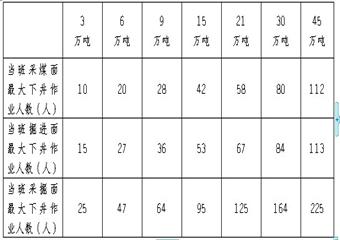 煤礦井下采掘工作面勞動(dòng)定員核定標(biāo)準(zhǔn)(試行)